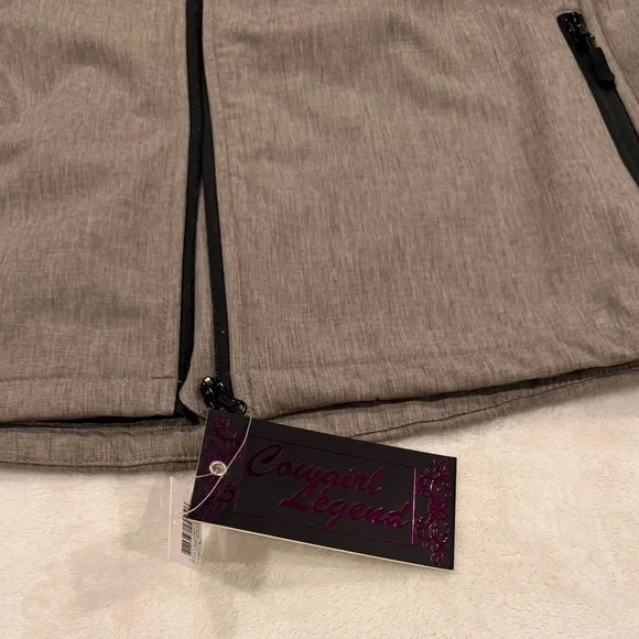 Women’s Cowgirl Legend lightweight Gray Zip-Up Jacket with Black Accents - Picture 3 of 12